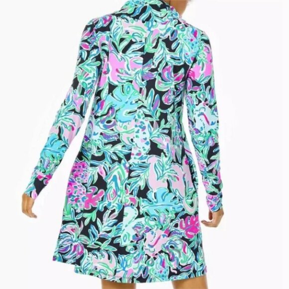 Lilly Pulitzer UPF 50+ Chilly Lilly Lilshield Dress in Onyx Lets Get Wild NWT - Picture 3 of 9